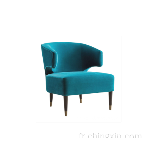 Chaise de loisirs en tissu velours blanc